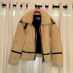 Faux fur biker jacket